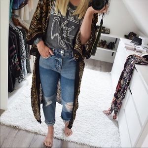 Free People Patchwork girlfriend jeans